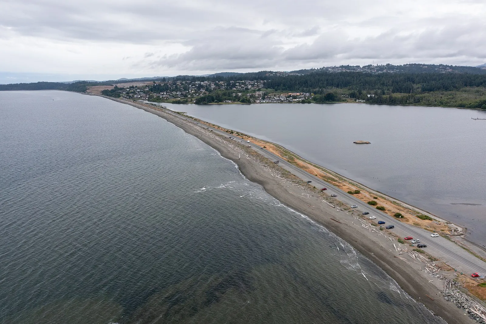 Aerial photograph of Esquimalt Lagoon and Coburg Peninsula (2021)